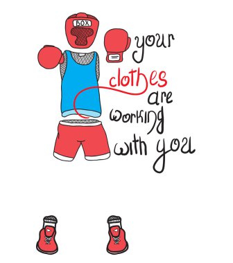 Spor, boks giyim, vektör görüntü, düz Tasarım Giyim