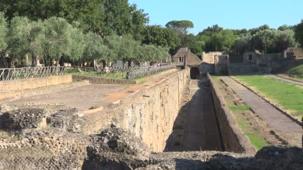 Handrian 's villa, rom, archäologische Stätte von antinoeion — Stockvideo