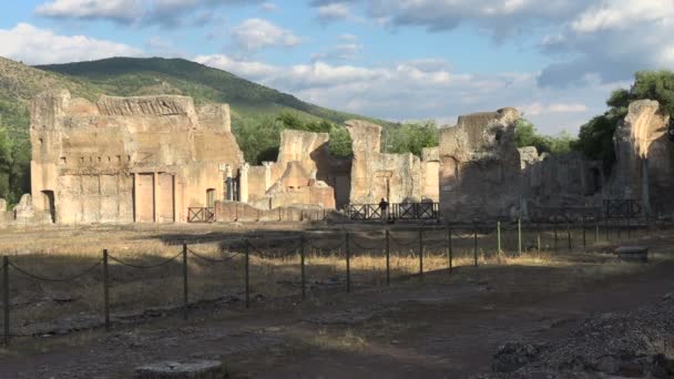 İmparatorluk Sarayı kalıntıları, Hadrian'ın Villa Roma Arkeolojik Sit — Stok video