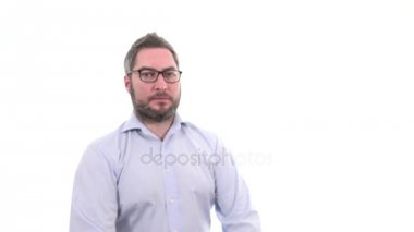 Dur işareti yok yazma el gösterilen işadamı jest yumuşak odak