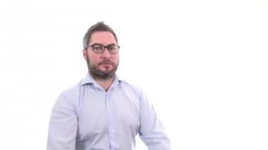 Dur işareti el jest yumuşak odak yazma gösterilen işadamı