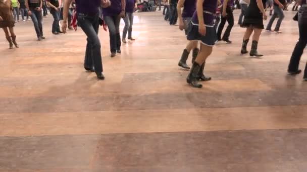 Cremona Italië Mei 2019 Vrouwen Dansen Cowboy Line Dance Een — Stockvideo