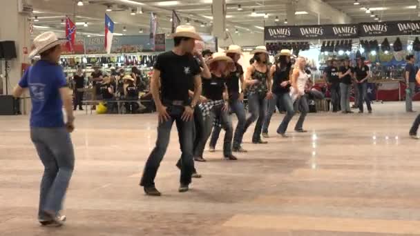 Cremona Italy May 2019 People Dancing Country Line Dance Folk — Stock Video