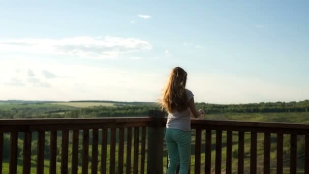 Belle femme enceinte dans le parc d'été — Video