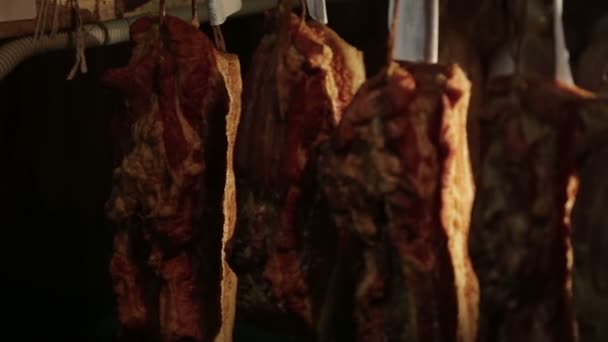 Pork tenderloin ready to eat — Stock Video