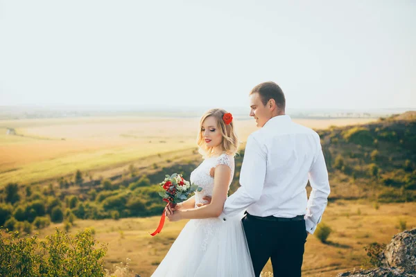 Sposo sposa tenuta — Foto Stock