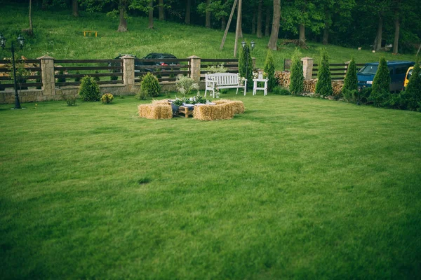 Décor de mariage sur la table — Photo