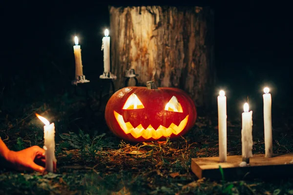 Linterna de calabaza de Halloween — Foto de Stock