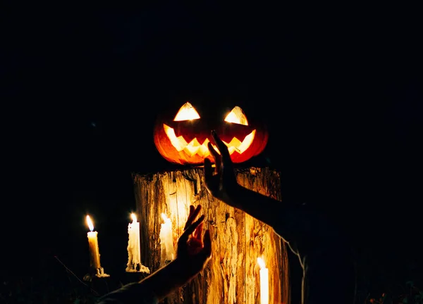 Lanterna zucca di Halloween — Foto Stock