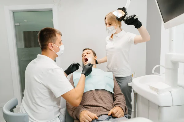 Doctor Dentist Assistant Work Dental Clinic — Stock Photo, Image