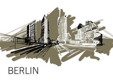 Grafik, Alman kenti Berlin vektör çizim