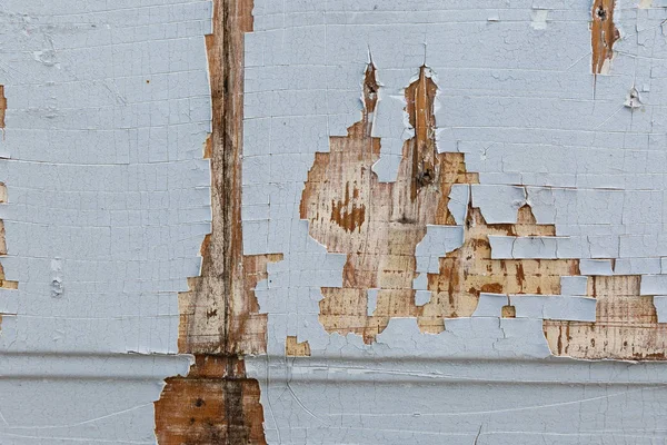 Altes Holz horizontal Textur Hintergrund mit abblätternder Farbe — Stockfoto