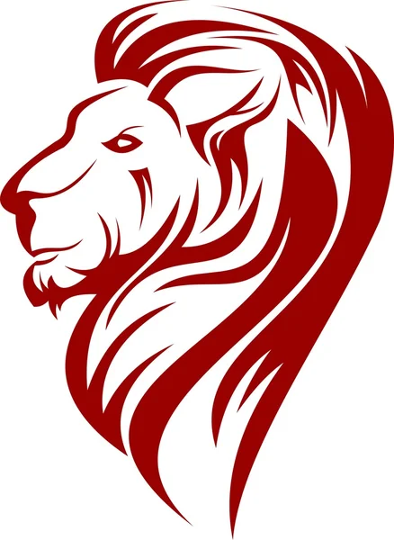 Tête de lion rouge — Image vectorielle