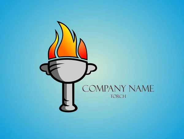 Ancient torch lighting logo — Stock Vector