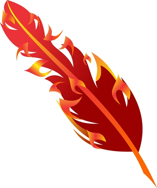 Logo di piuma fiammeggiante — Vettoriale Stock