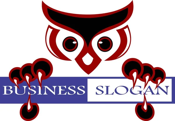 Coruja pássaro segurar negócio slogan — Vetor de Stock