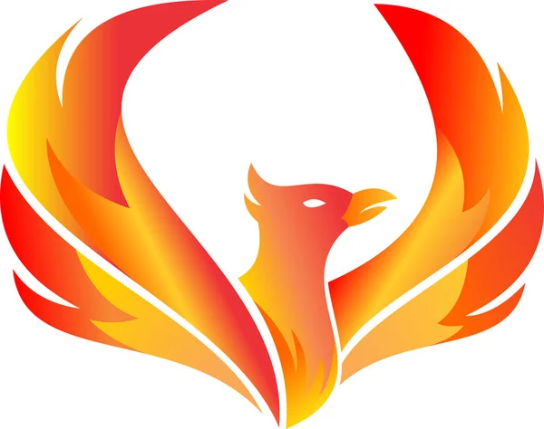 Vliegende brand phoenix — Stockvector