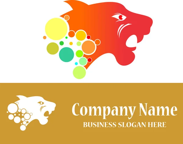 Tigre bolha logotipo digital — Vetor de Stock
