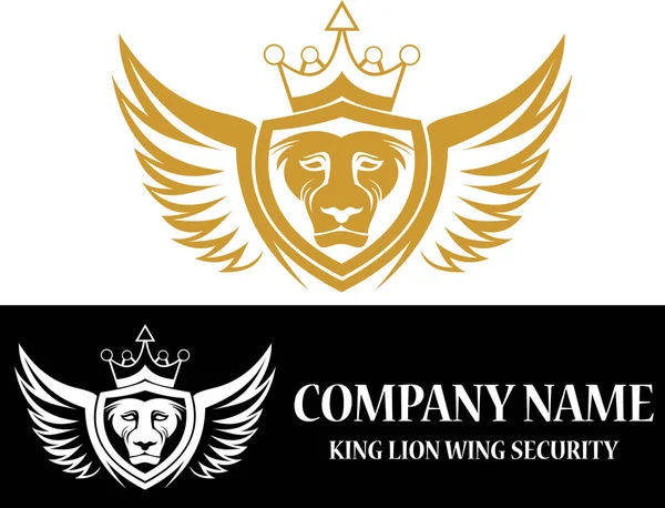 Lion king flying logo — Stock Vector