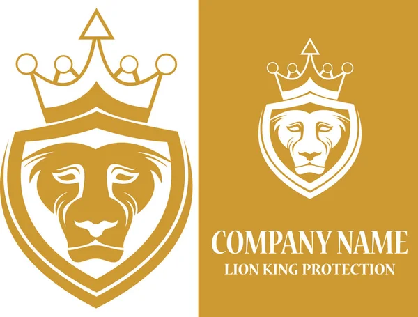 Lion king protection logo — Stock Vector