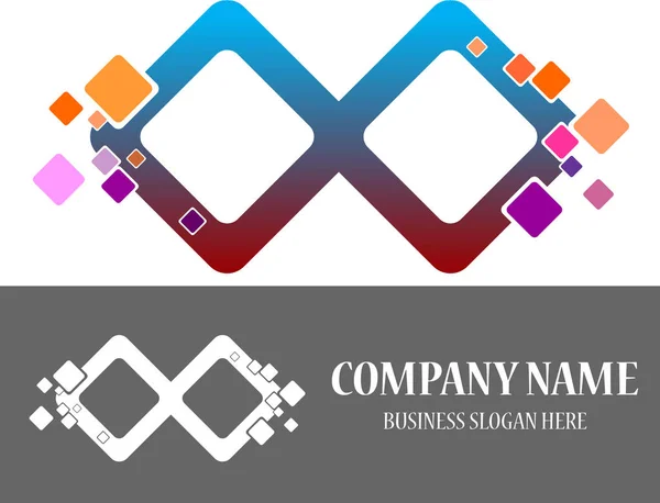 Cubo infinito logotipo colorido — Vetor de Stock