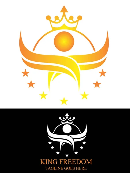 Βασιλιάς άτομα ελευθερία κοινοτικός λογότυπος — Διανυσματικό Αρχείο