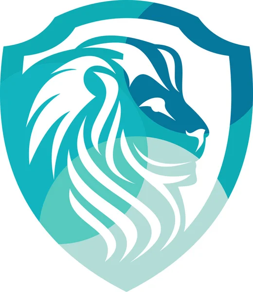 Ochrona lew logo kolorowe — Wektor stockowy