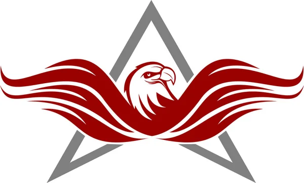 Logo aigle oiseau volant — Image vectorielle