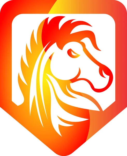 Logo feu cheval flamboyant — Image vectorielle