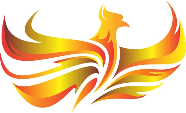 Λογότυπο Φοίνιξ πουλί πυρκαγιάς φλεγόμενα που φέρουν — Διανυσματικό Αρχείο