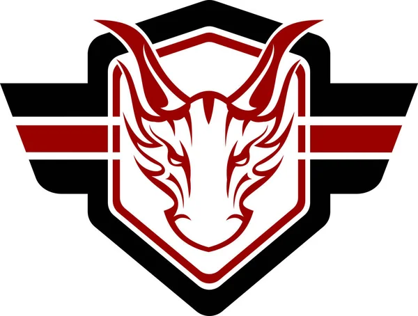 赤いドラゴンの紋章翼 — ストックベクタ