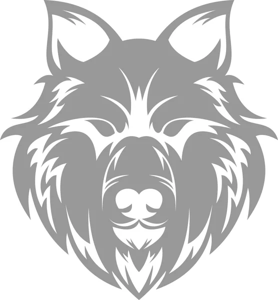 Logo animal loup silhouette — Image vectorielle