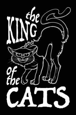 THe king of the cats retro card clipart