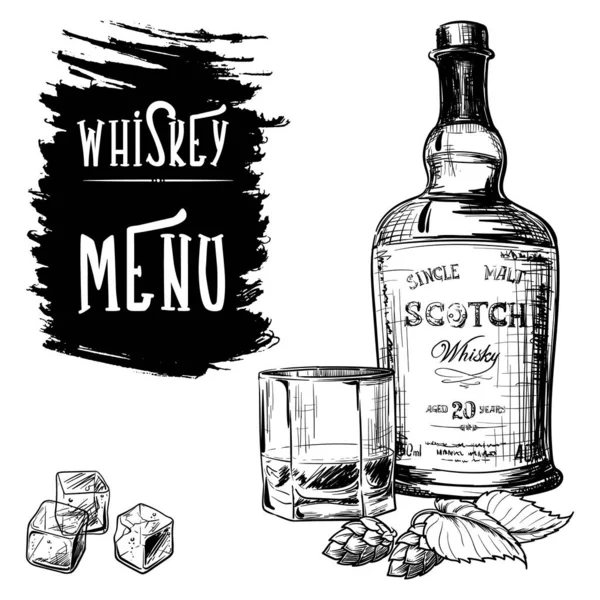 Menù sagomato per le attività correlate al whisky — Vettoriale Stock