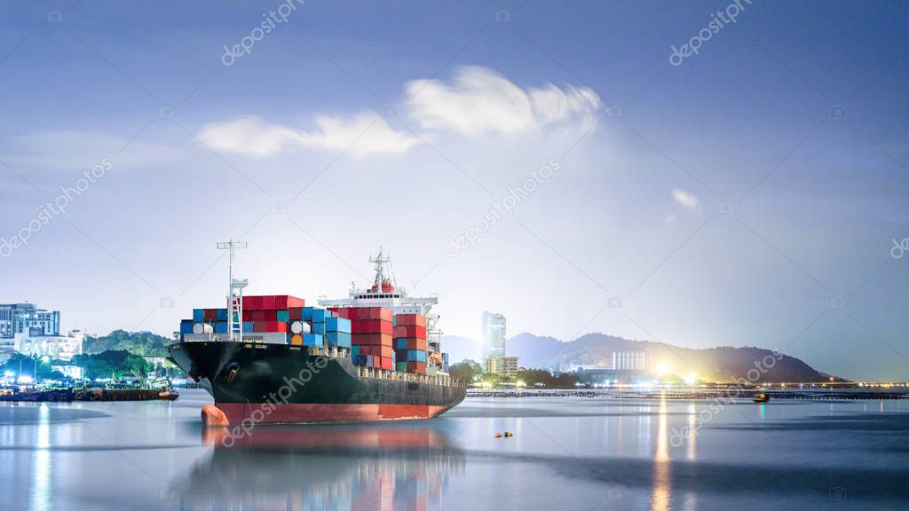 Logistics and transportation of International Container Cargo ship in the ocean