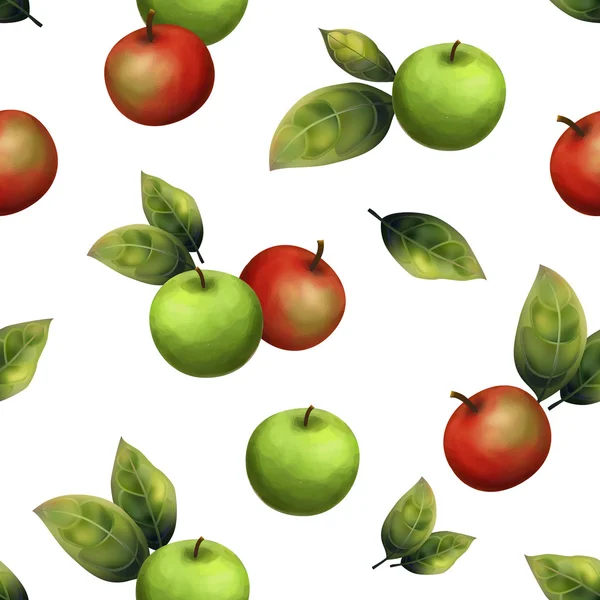 Bezszwowe tło z jabłkami. — Wektor stockowy