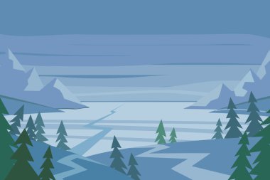 Kış Doğa. Vektör çizim.