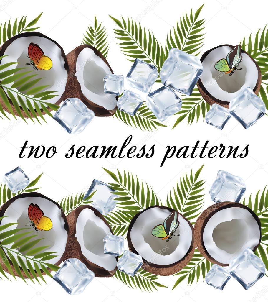 Two seamless coconut pattern