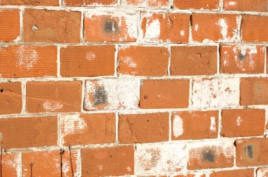 Çok renkli peeling duvar dokusu ve arka plan. Boyalı tuğla