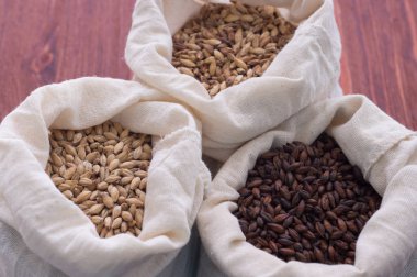 Açık renkli, karamel, çikolata malt bir torbada. Craft gelen bira bira