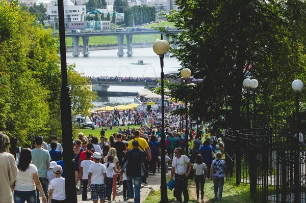 Чебоксари Чувашія Росія Серпня 2019 Натовпи Людей Святкування Річчя Міста — стокове фото