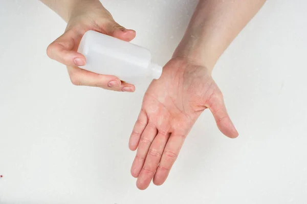 Cleaning Hands Sanitizer Gel Preventive Gearin Quarantine Coronavirus — Stock Photo, Image