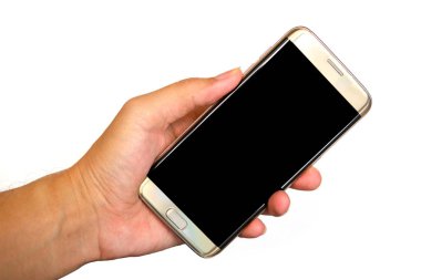 Sol elinde Smartphone.