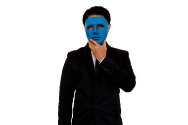 işadamı ve maske.