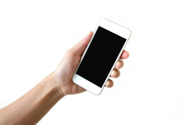 Smartphone na mão esquerda . — Fotografia de Stock