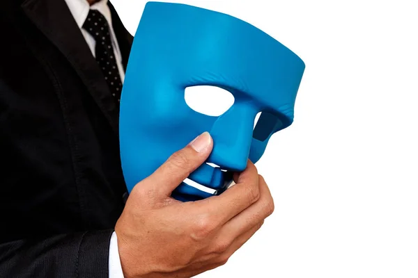 Zakenman en masker. — Stockfoto