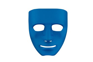 Gülümsemek mavi maske.