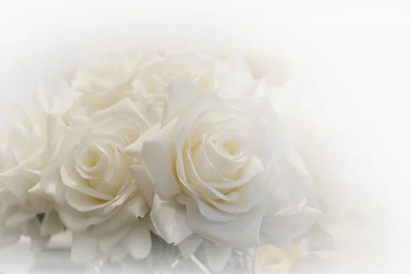 Witte rozen boeket — Stockfoto