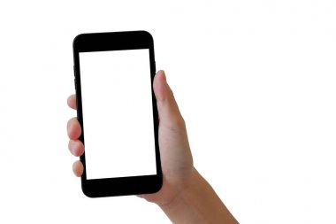 Sağ elinde telefon.