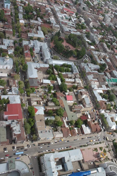 Barrios de la ciudad de Samara en la parte superior. Vistas de la Plaza de la Revolución . — Foto de Stock